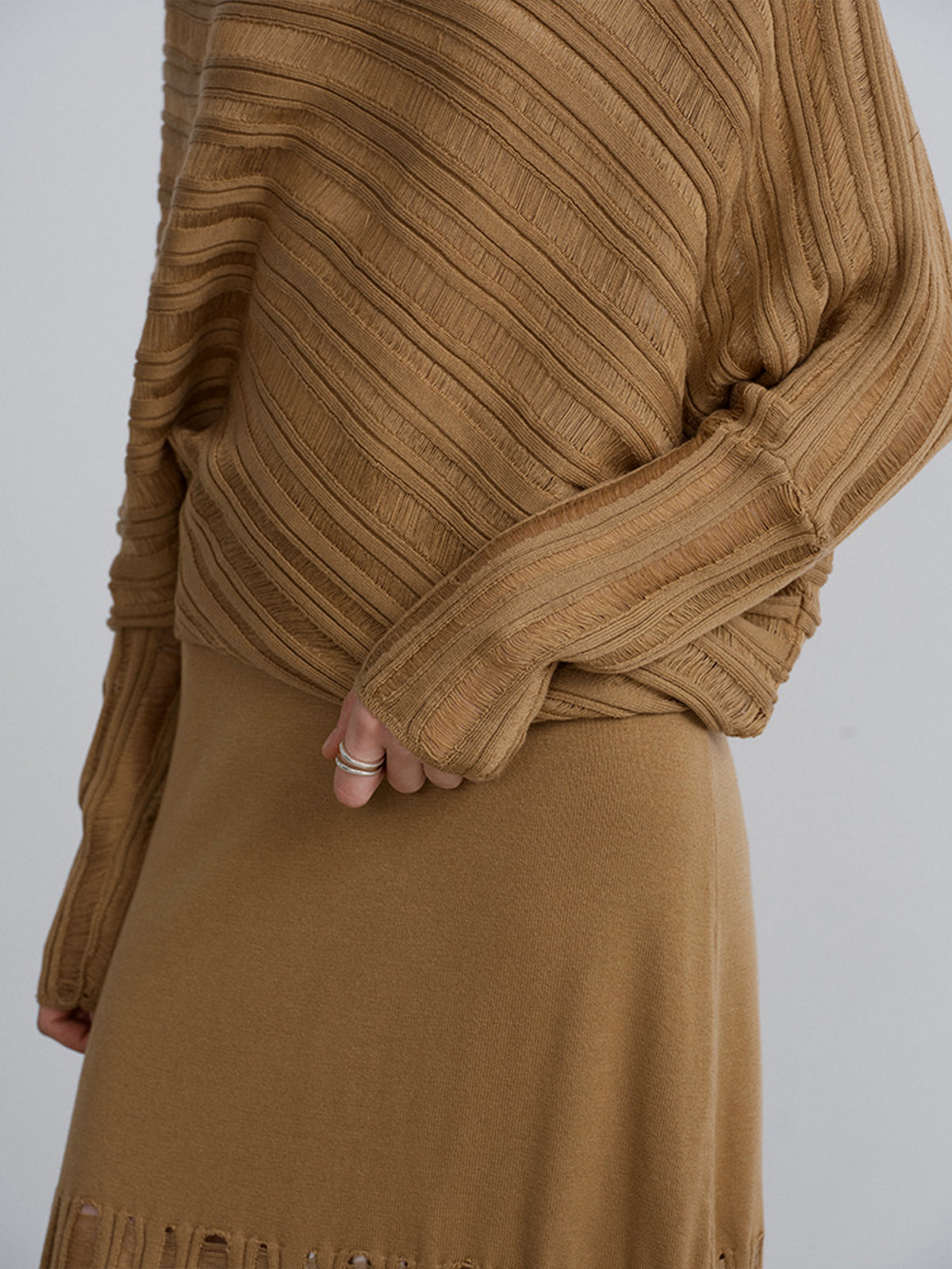 Boheme Asymmetrical Neck Loose Sweater