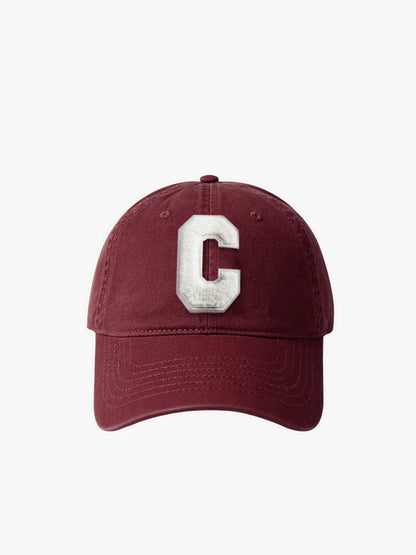 Cotton C-Letter Soft Top Cap Hat