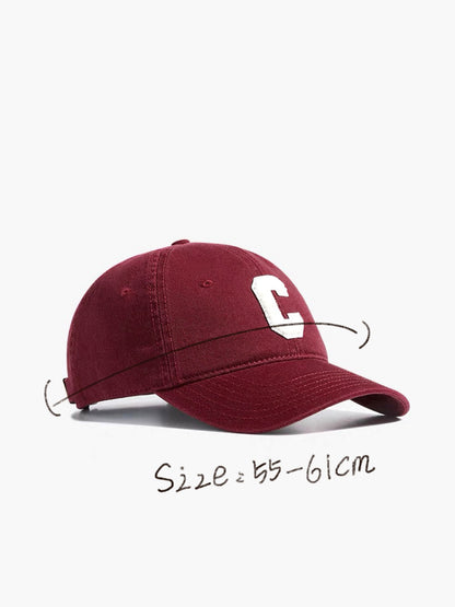 Cotton C-Letter Soft Top Cap Hat