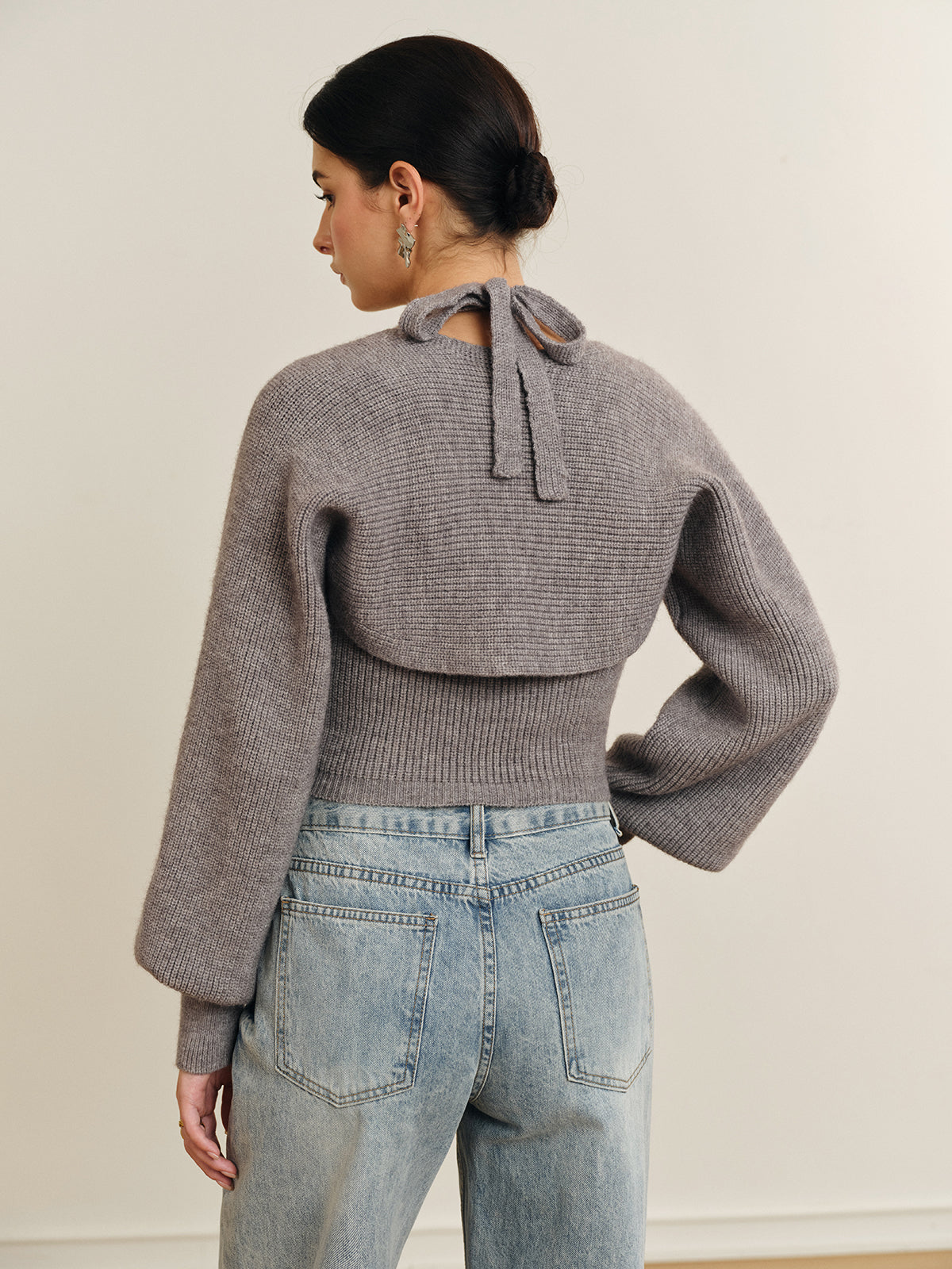 Bee Sleeve Halter Sweater Co-ords