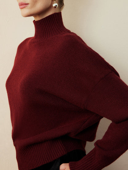 Elegant Mock Neck Shift Sweater