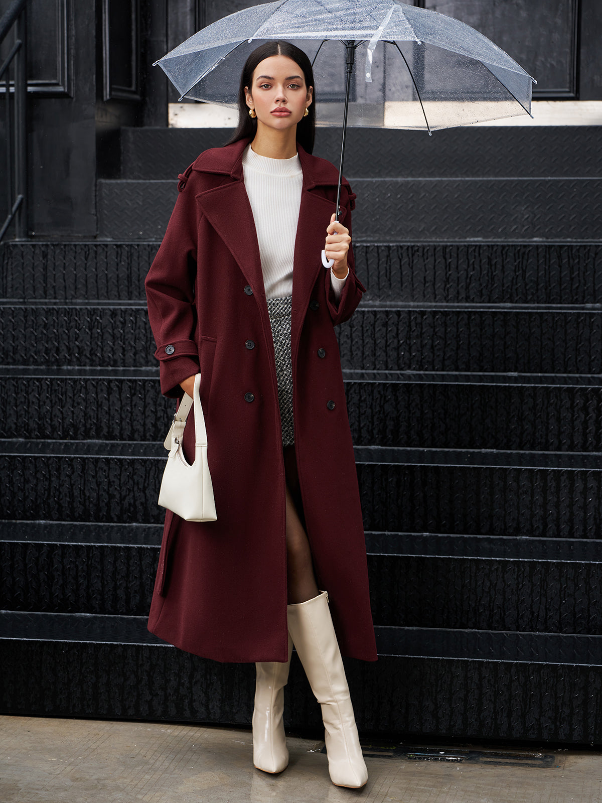 Regular Tweed Long Coat