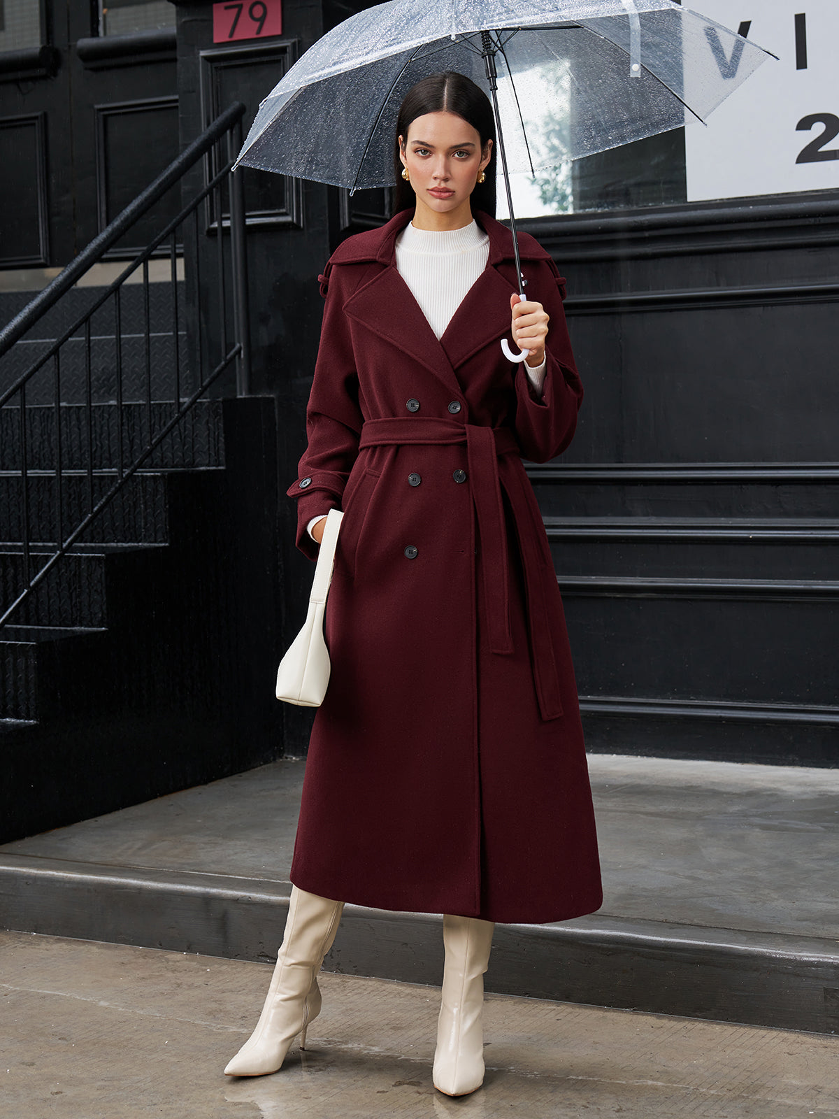 Regular Tweed Long Coat