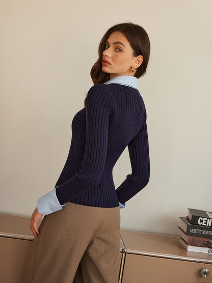 2 in 1 Slim Polo Sweater