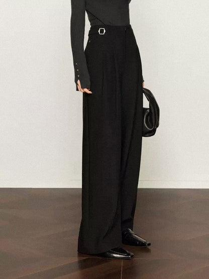 Pleated Wide-Leg Pants