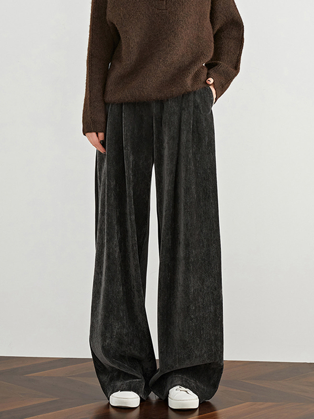 Velvet Wide-Leg Pants