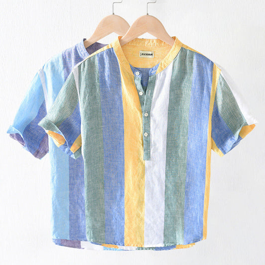 Charles Morrison Striped Flax Summer Shirt