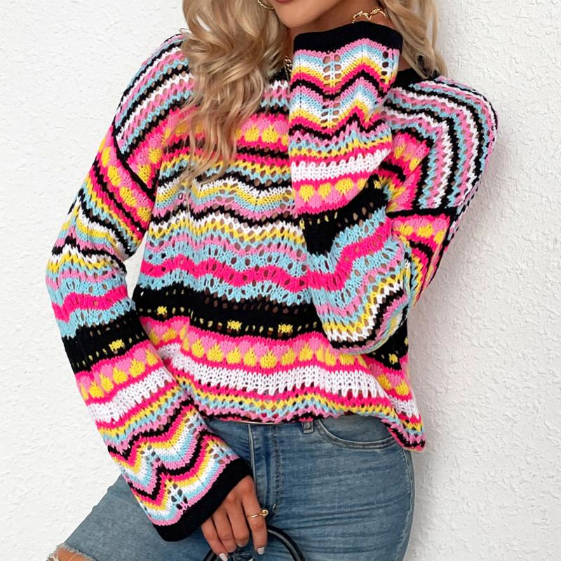 Colourful Striped Knit Sweater