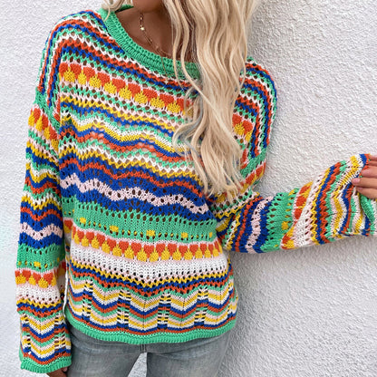 Colourful Striped Knit Sweater