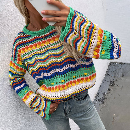 Colourful Striped Knit Sweater