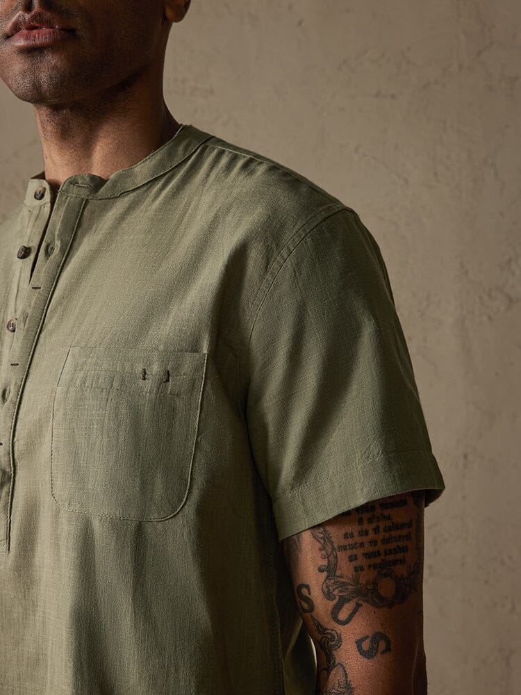 Cozy Half Button Cotton Linen Shirt