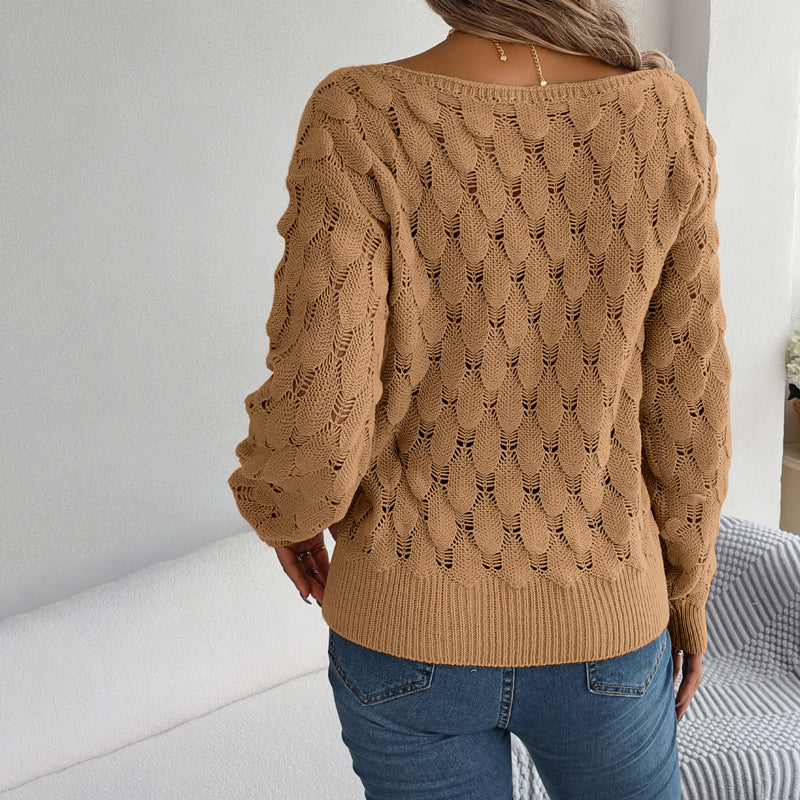 Casual Hollow Knit Sweater