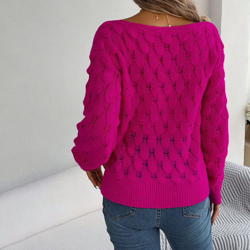 Casual Hollow Knit Sweater