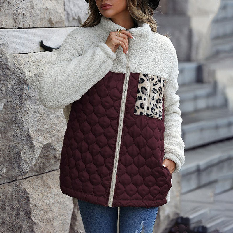 Patchwork Warm Plush Coat