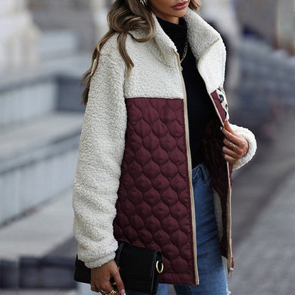 Patchwork Warm Plush Coat