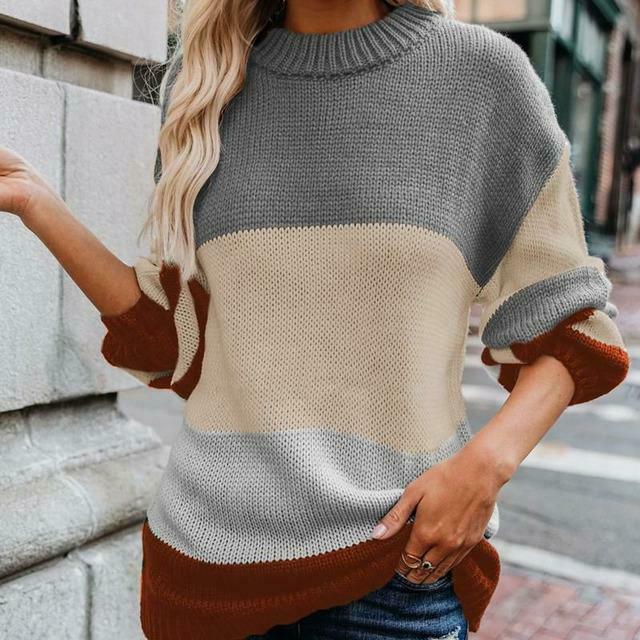 Fashion Knitted Striped Sweater