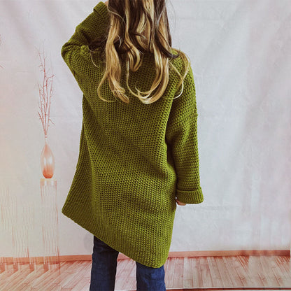 Casual Solid Colour Knitted Cardigan