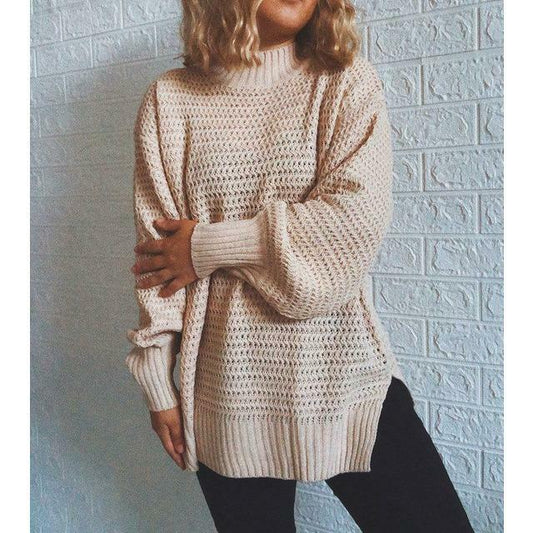 Elegant Solid Knitted Sweater