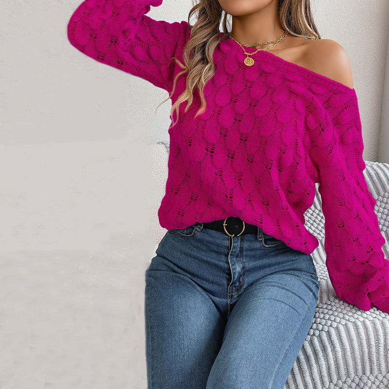 Casual Hollow Knit Sweater