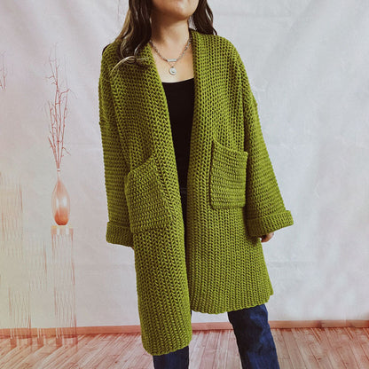 Casual Solid Colour Knitted Cardigan