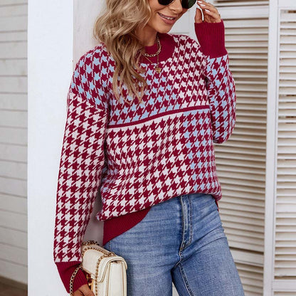 Casual Geometric Knit Sweater