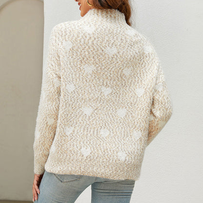 Casual Heart Knit Sweater