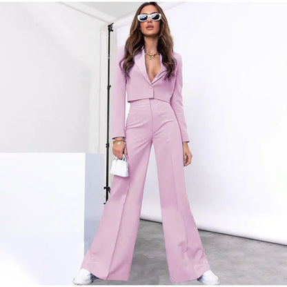 Pia Cropped Blazer and Pants Suit