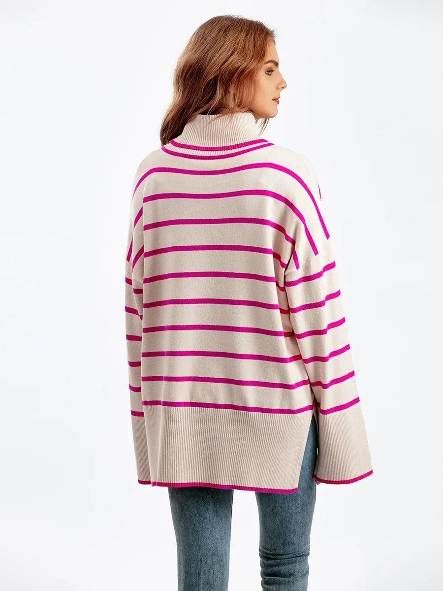 Belle Striped Turtleneck Pullover