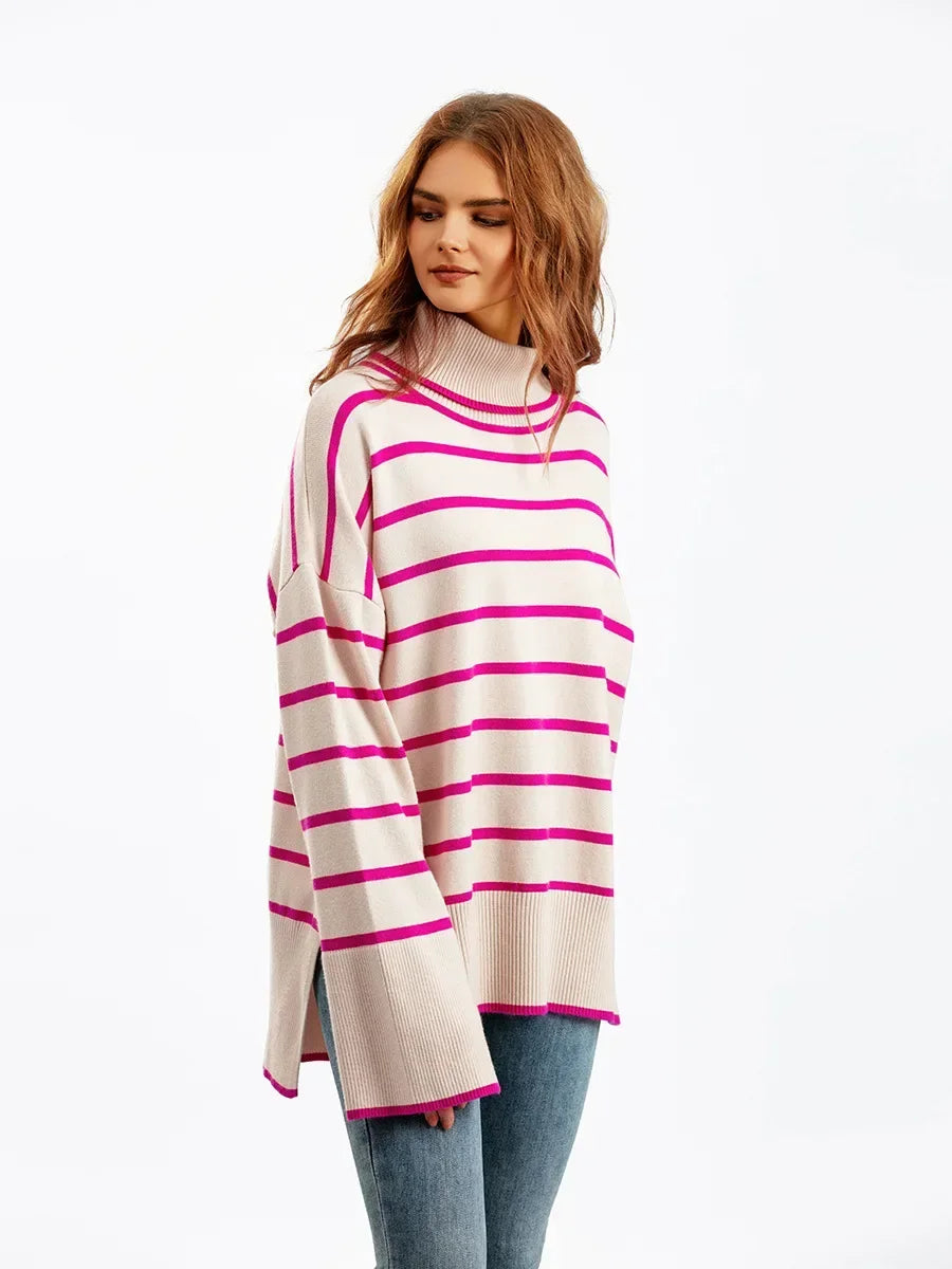 Belle Striped Turtleneck Pullover