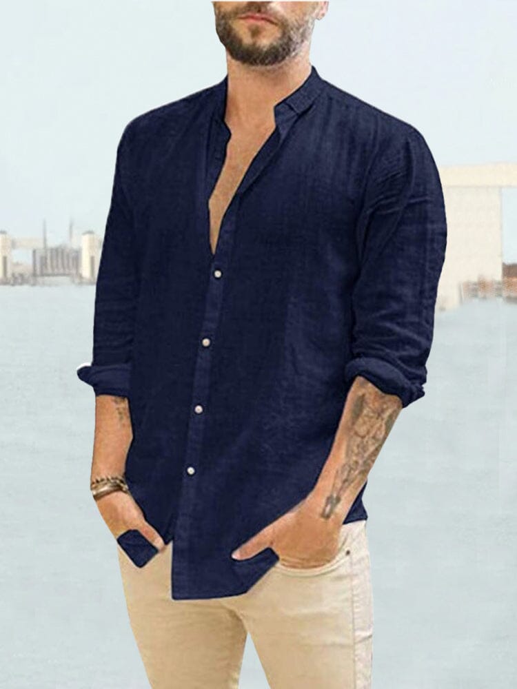 Long Sleeve Linen Style Shirt