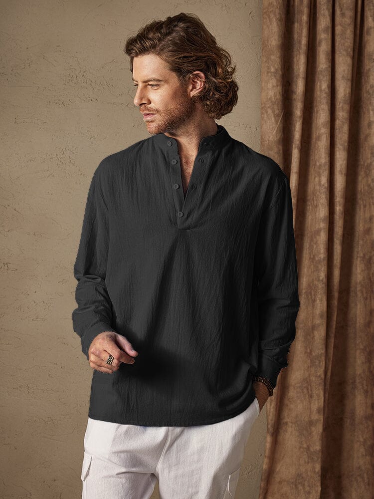 Casual Loose Fit Lightweight Cotton Linen Shirt