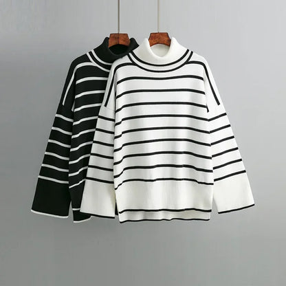 Belle Striped Turtleneck Pullover