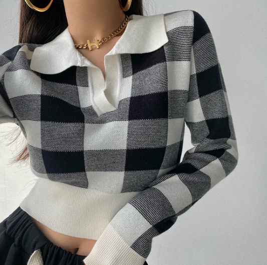 Alexi Plaid Knitted Sweater