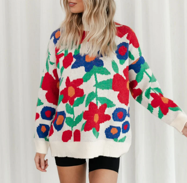 Devin Flower Sweater