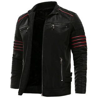 Men's motorbike leather jacket, robust and stylish