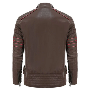 Men's motorbike leather jacket, robust and stylish