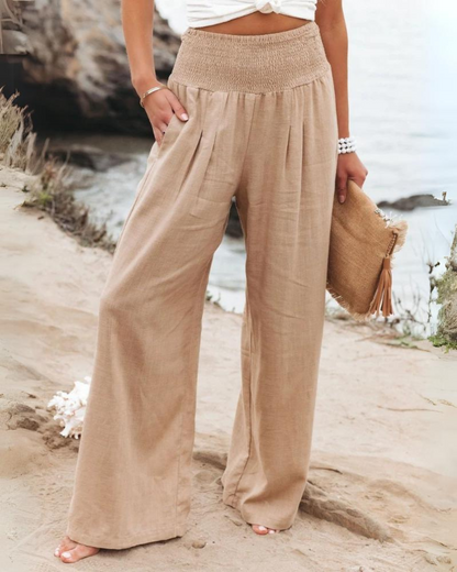 Ubud -High waist cotton linen pants