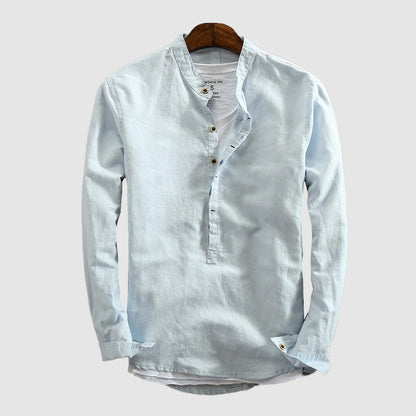 Venezia Long-Sleeve Cotton-Linen Shirt