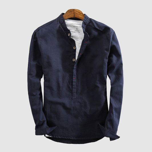 Venezia Long-Sleeve Cotton-Linen Shirt