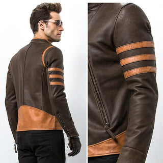 Men's elegant leather jacket in a unique design