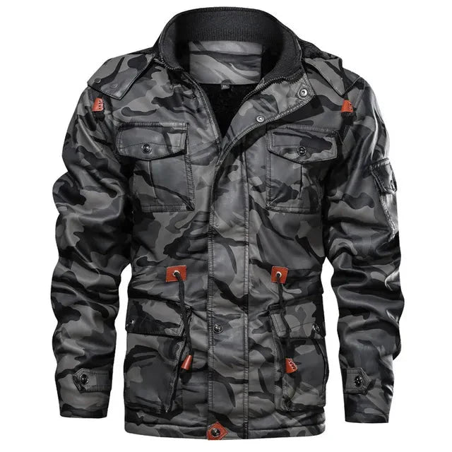 Warm army winter jacket with fur lining for men | perfect for outdoor activities