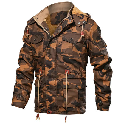 Warm army winter jacket with fur lining for men | perfect for outdoor activities