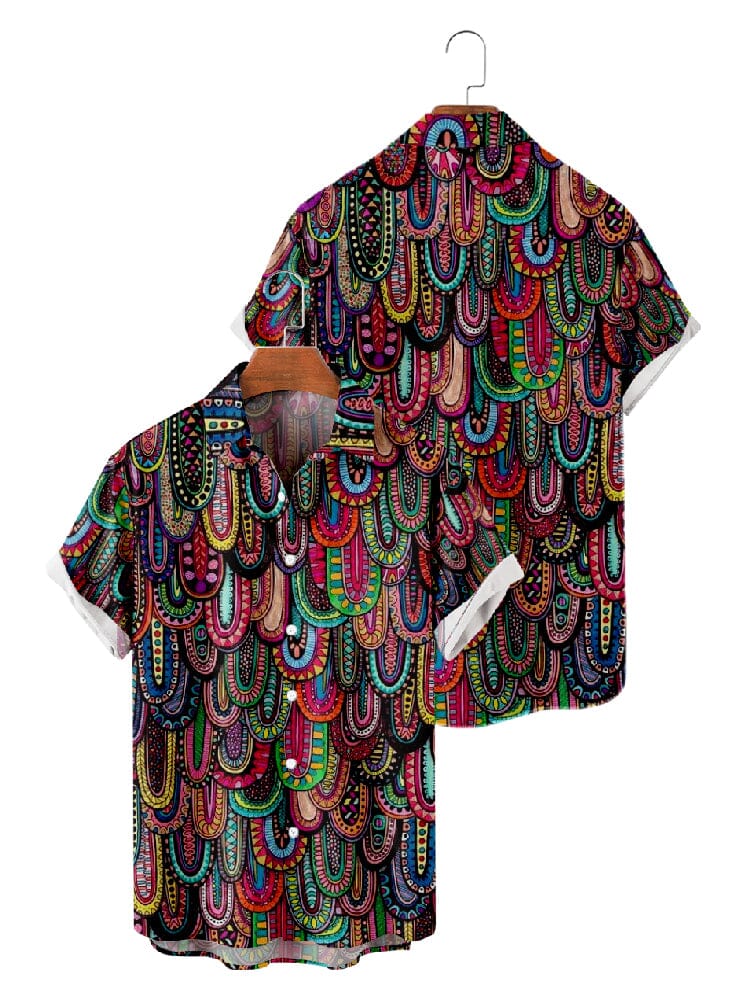 Graffiti Painted Cotton Linen Shirt