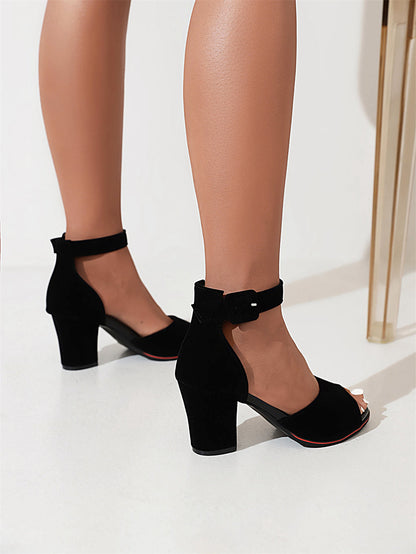 Alison Hayes™ Suede Peep Toe Heels