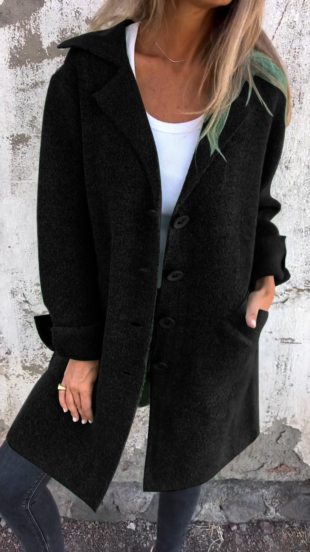 Isa | Casual long coat with lapels