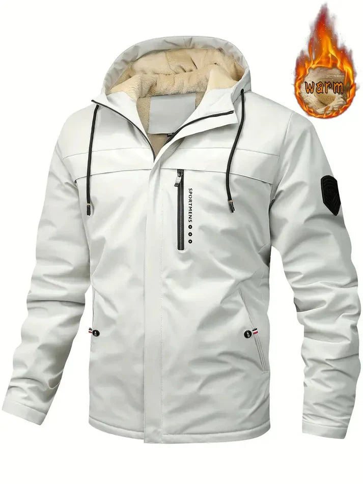 Warm winter jacket with fur lining and pockets for men | ideal for winter