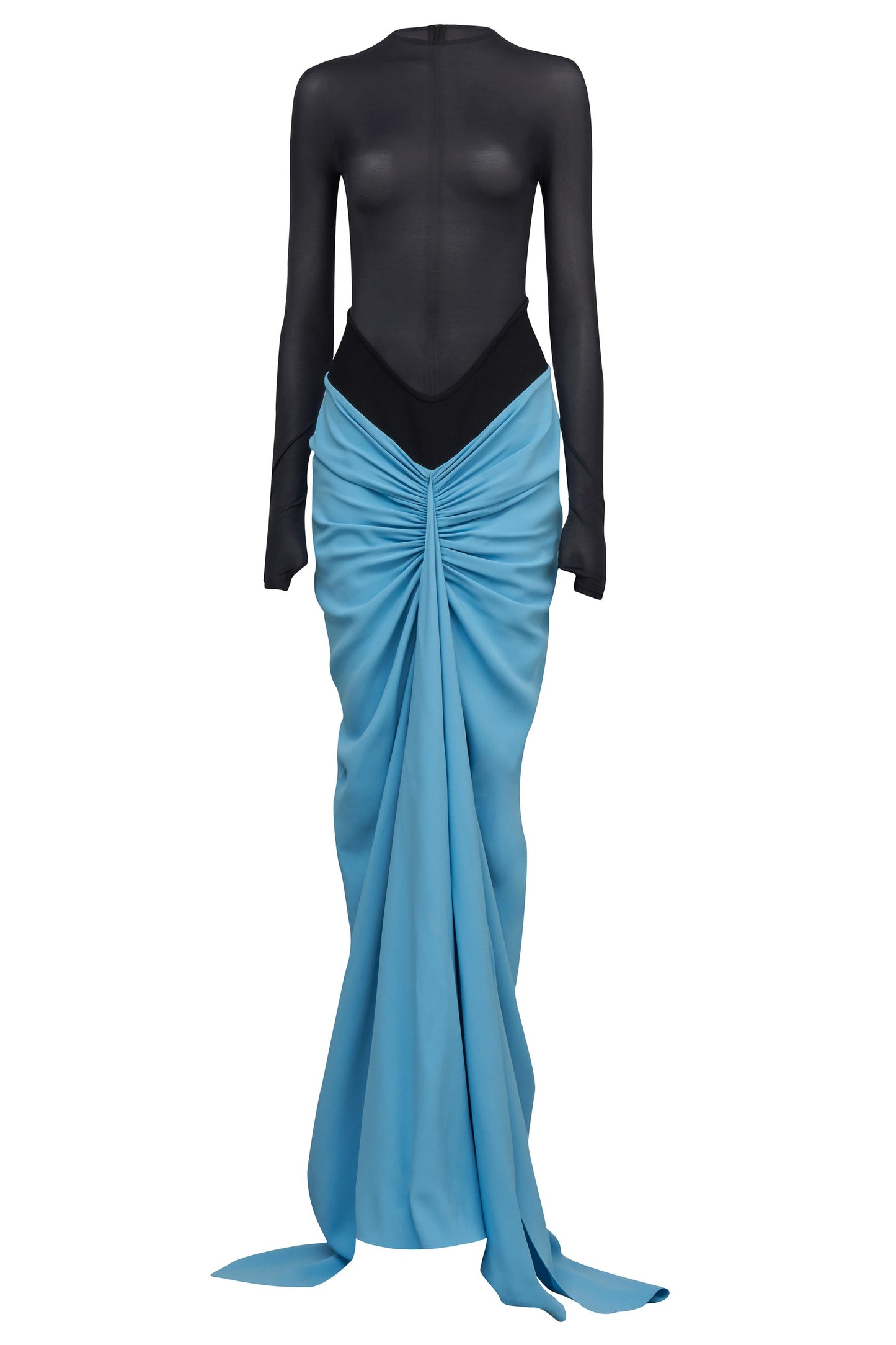 Blue Draped Maxi Skirt - Elegant & Timeless