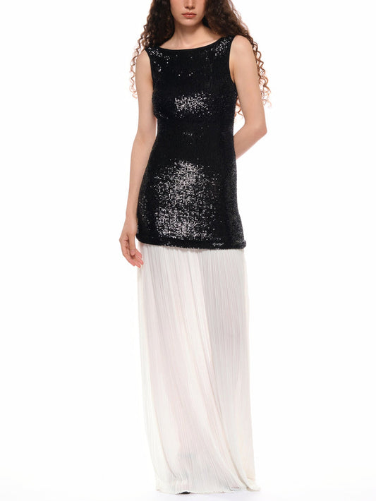 Sequin-Embellished Maxi Dress