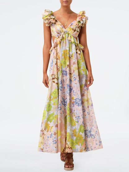 Luxurious Floral Maxi Dress Elegance