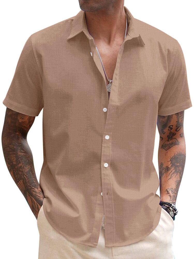 Casual Linen Blend Button Down Shirt (US Only)